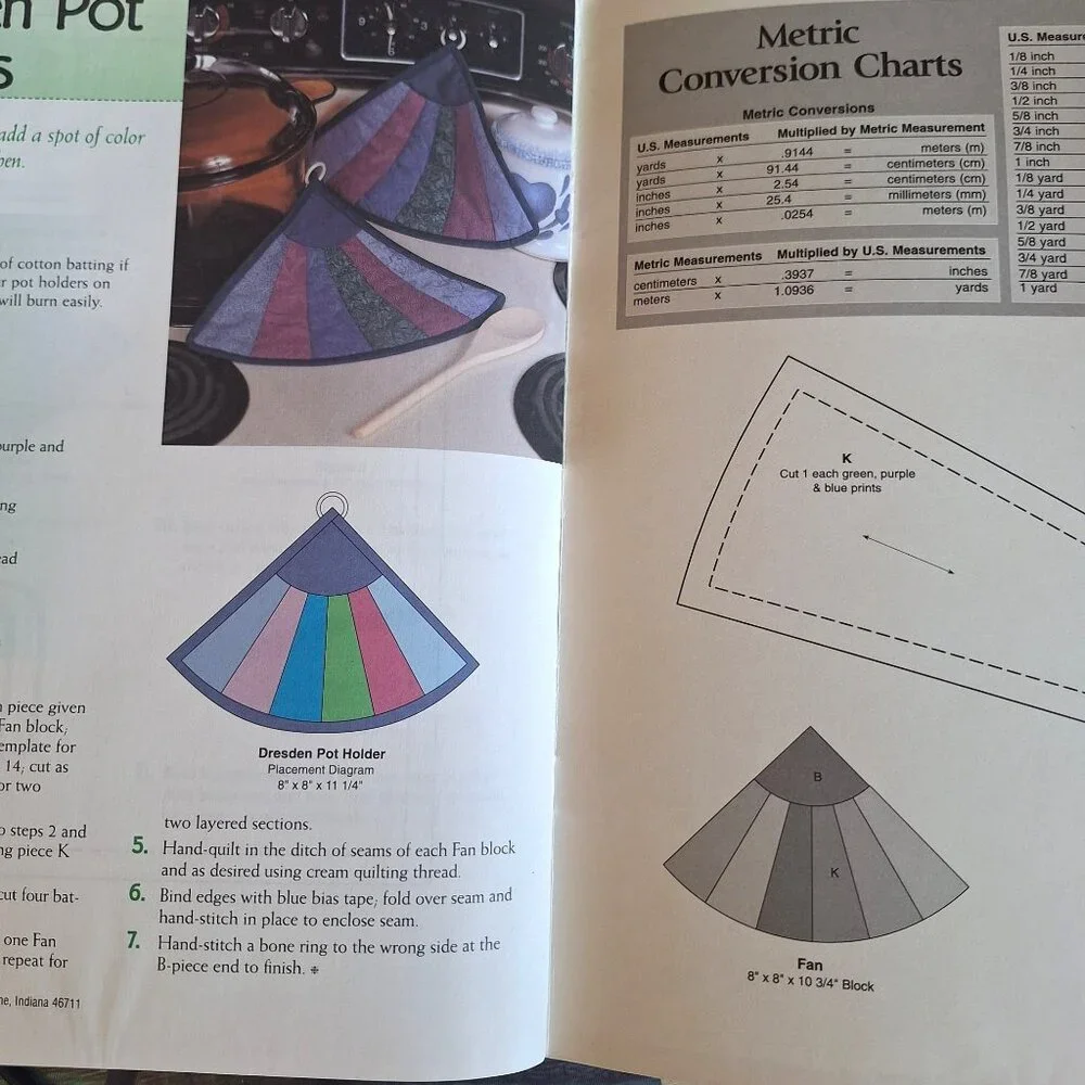 Easy Dresden Kitchen Quilting Booklet 6 Quilting Projects & Plastic Templates - Picture 6 of 7